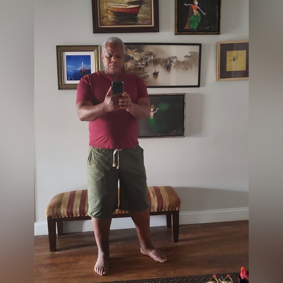 Men's Boho Linen Shorts Casual Classic Fit Short Leisure Vacation Army Green NEW - Picture 7 of 11